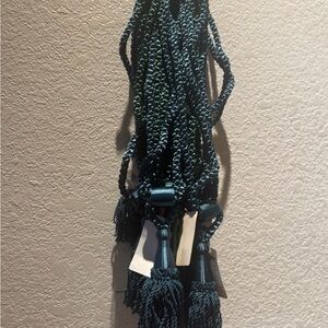 Decorative jewel tone green Curtain Tiebacks with Tassels x10